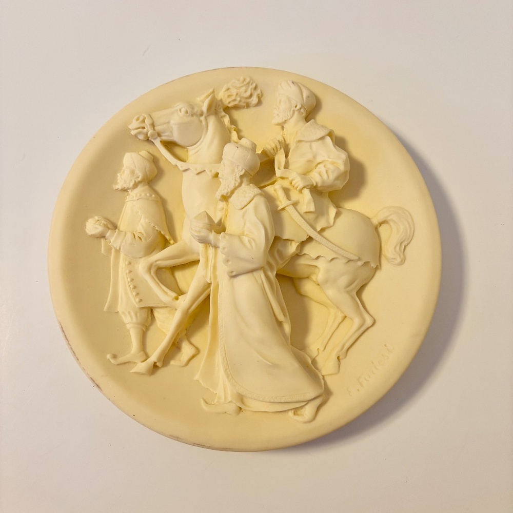 1989 Studio Dante di Volteradici We Three Kings Alabaster Wall Art Decor NIB